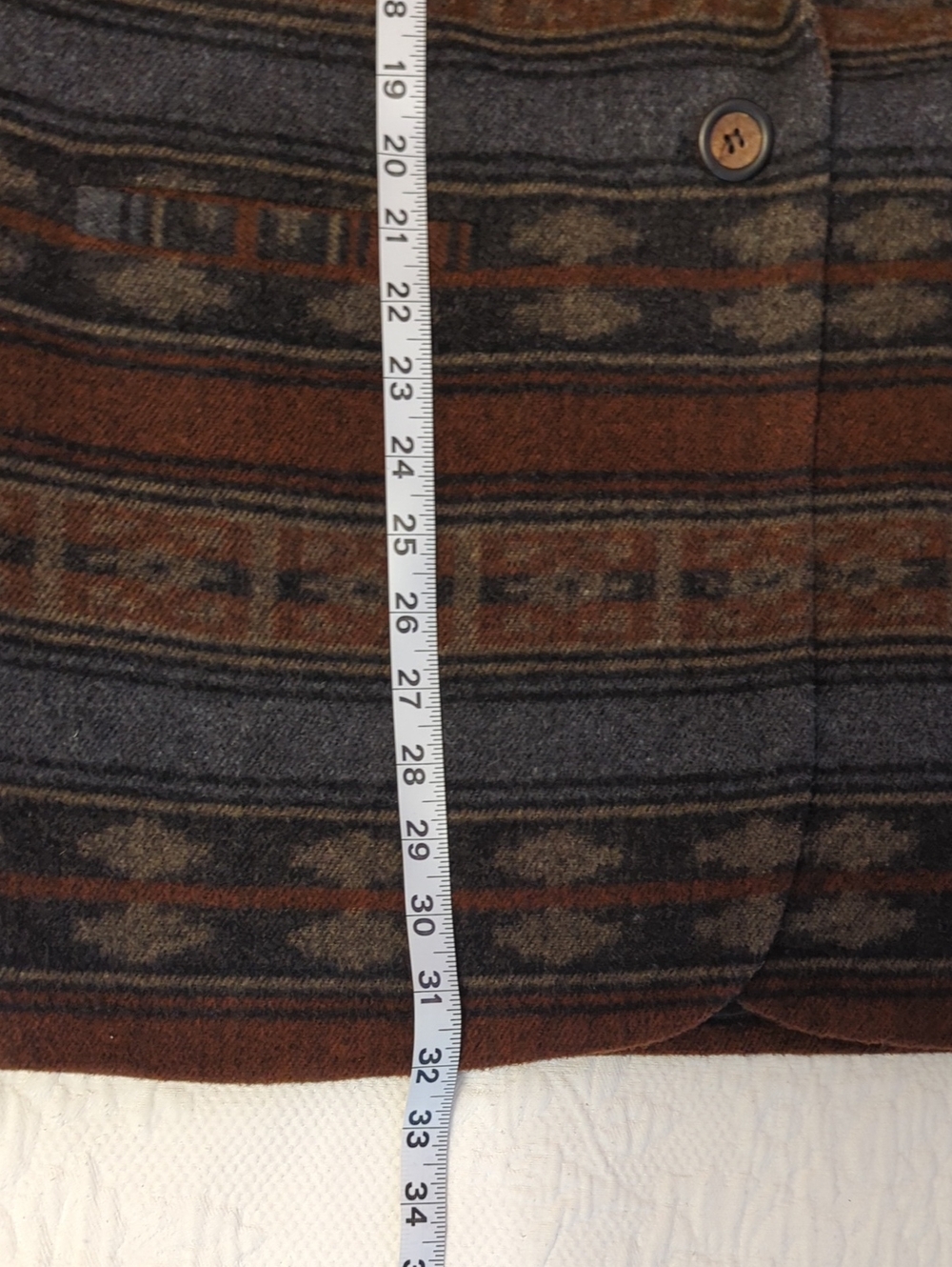 Vintage Braetan Southwestern Wool Blazer Aztec Blanket Coat Brown Gray L - Picture 9 of 10